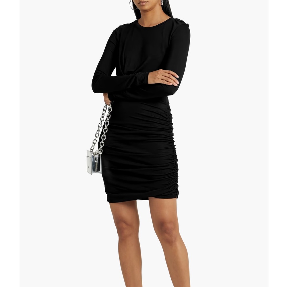 NWT Rag & Bone Holly Wrap-Effect Ruched Stretch-Jersey Mini Dress - M